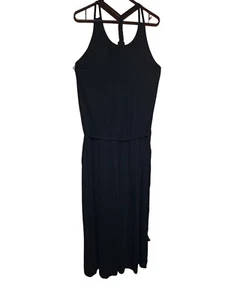 The North Face Black Racerback Braided Strap Long Maxi Dress Size XL - Picture 1 of 4