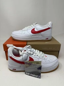 Nike Air Force 1 Low Retro Shoes White University Red DJ3911-102 Men's Size 7.5 - Picture 1 of 6