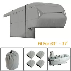 Waterproof 5TH Wheel RV Camper Motorhome Storage Cover 33'-37' FT with Zipper - Picture 1 of 9