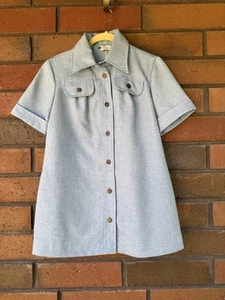 Vintage 1960’s Blouse Paul Of California Polyester Button Down Shirt | Size S - Picture 1 of 9