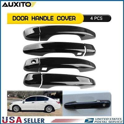 Juego de cubierta de manija de puerta negro brillante para Honda Accord 2018-2022 incluye llave inteligente Foto 1 de 4