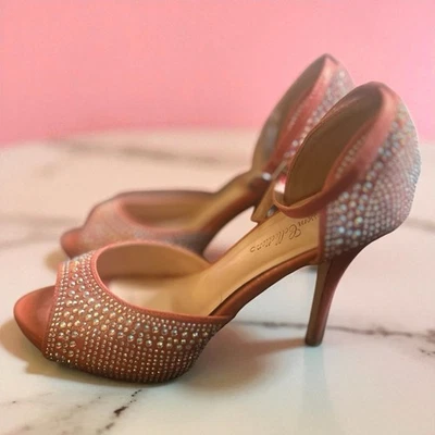 Tacones para mujer De Blossom Collection coral iridiscente estrás EE. UU. 9 Foto 1 de 4