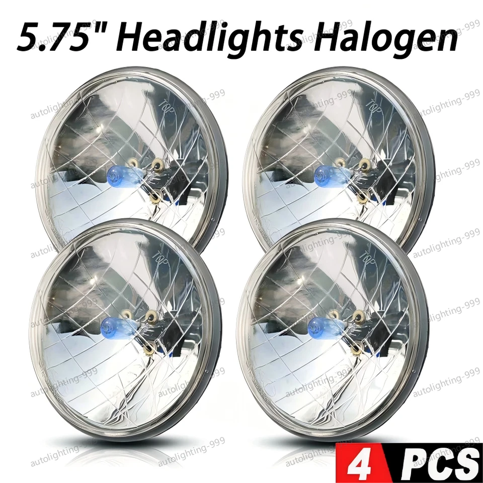4X Fit Ford LTD Thunderbird Torino 5.75 Inch 5-3/4" Headlights halogen Hi/Lo - Image 1 of 4