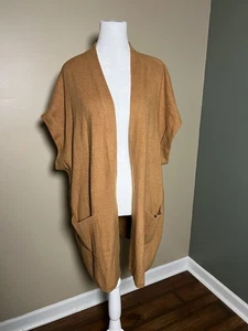 J. Jill Short Sleeve Ribbed Knit Open Front Cardigan Sweater S Lg Layering Fall - Picture 1 of 8