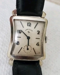 Vtg LORD ELGIN Cal 626 21j USA Made Mens Watch 14kt GF Runs & Stops  AsIs - Picture 1 of 19