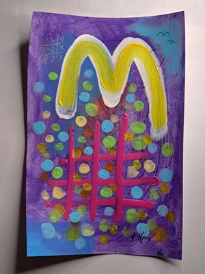 Acrílico Multicolor y Lápiz Nº014 "Sin Título" Limitado 1/1 6x9" Firmado por Artista Foto 1 de 4