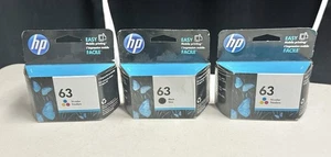 HP Black & Tri-color Ink 63 - Nowy zapieczętowany - Exp. 2019 Cyjan Żółty Purpurowy - Zdjęcie 1 z 2