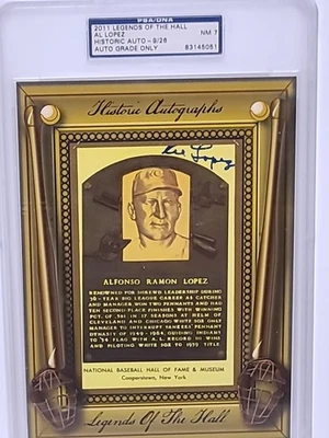 2011 Legends of the Hall Al Lopez AUTOGRAPHED PSA/DNA 7 NR-MT Signed HOF Plaque  - Image 1 of 4