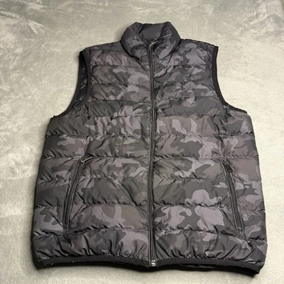 Polo Ralph Lauren Chaleco Hombres Medio Gris Camuflaje Plumón de Ganso Puffer Cremallera Completa Chaqueta Foto 1 de 4