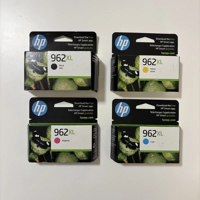 Paquete de 4 tintas combinadas HP genuinas 962XL negras y de color para OFFICEJET PRO caducidad 2025 2026 Foto 1 de 4