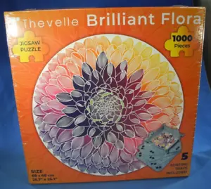 1,000 Piece Jigsaw Puzzle Complete Thevelle Brilliant Flora (w/ sorting trays) - Picture 1 of 7
