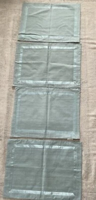 Crate And Barrel Set Of 4 Valencia Silk Cotton Placemats In Mineral Blue *READ - Image 1 of 4