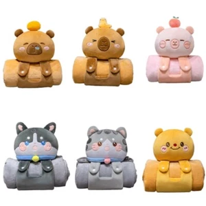 Plush Doll Pillow Quilts Double-use Cushions Spring Summer Office Naping Pillow - Picture 1 of 20