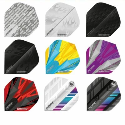 12 WINMAU Dart Flights Flys Flügel Federn Flügel Standard Prism Delta 100 Mikron