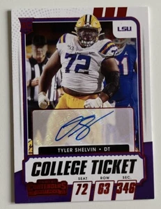 2021 Panini Contenders Draft Picks College Ticket Autograph #202 Tyler Shelvin - Picture 1 of 2