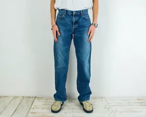 Tommy Hilfiger Flag Men W36 L34 Regular Straight Jeans Denim Pants Trousers VTG - Picture 1 of 7