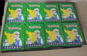 Pokemon Tattoos Merlin Year 2000 Nintendo One Box Of 50 Packs. New Sealed - Picture 1 of 5