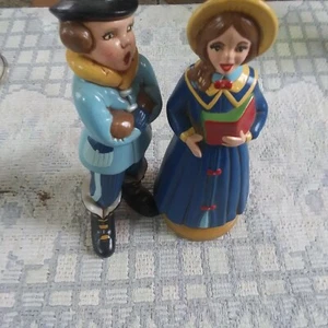 Handgefertigte und bemalte Keramik hohle Weihnachtslieder (männlich/weiblich) 9" Höhe - Bild 1 von 6