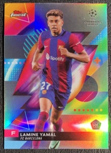 2023-24 Topps Finest UEFA Lamine Yamal Rookie Chrome Silver Refractor SP #50 RC - Picture 1 of 3