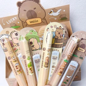 Kawaii Capybara Mechanical Pencil Set 0.5mm Drawing Pencils Stationery Pencil - Picture 1 of 6