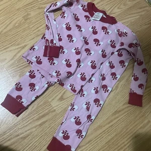HA Hanna Andersson pink heart pajamas 100/4 - Picture 1 of 6