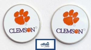 2 marcadores de bola CLEMSON TIGERS marcador de bola ajuste herramienta divot clip para sombrero - Imagen 1 de 2