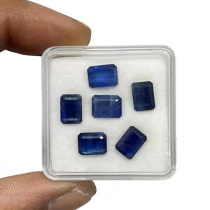 12 Cts/6 Pcs Natural Kyanite 8x6mm Emerald Cut Loose Untreated Gemstones - Picture 1 of 6
