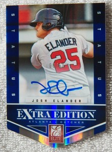 Atlanta Braves Josh Elander 2012 Elite Extra Blue Status Auto Card #06/50
