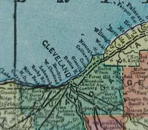 Vintage 1903 OHIO Map 14"x11" Old Antique Original COLUMBUS CLEVELAND TOLEDO OH - Picture 1 of 14