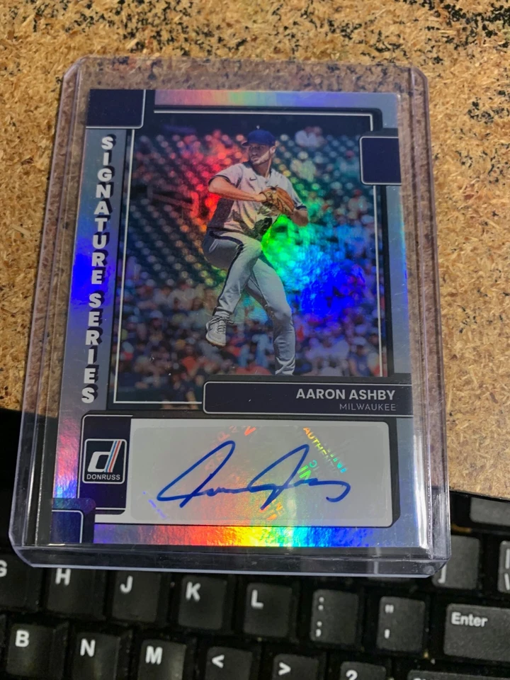 2022 PANINI DONRUSS SIGNATURES SERIES AARON ASHBY AUTOGRAPH  - Image 1 of 1