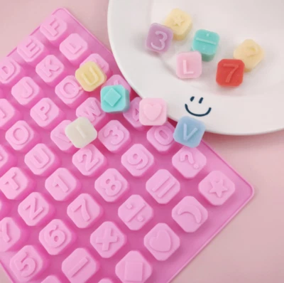 48 Letter Alphabet Numbers Silicone Cake Mould Baking Chocolate Ice Cube Tray - Image 1 of 4