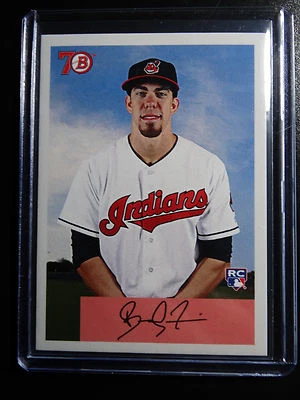 Tarjeta de radiocontrol de béisbol 2017 Topps TBT #76 Bradley Zimmer Indians 1954 diseño Bowman Foto 1 de 2