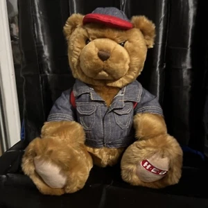 Commonweath HEB 2005 100th Anniversary Stuffed Teddy Bear In Denim & Backpack! - Picture 1 of 7