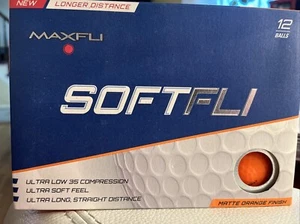 Maxfli SoftFli Matte Orange Golf 12 Bälle NEU Originalverpackt Ultra Low 35 Kompression - Bild 1 von 6