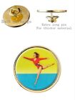 Female Gymnast 26mm Metal Lapel Domed Pin Badge