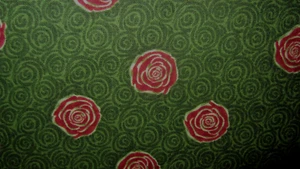 Debbie Mumm for SSI Red Roses on Olive Green Cotton Quilting Fabric BTY x 44* - Picture 1 of 6