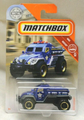 2018 MATCHBOX BLUE ROAD RAIDER POLICE VEHICLE, MBX RESCUE #21/30, MB #77/125 - Image 1 of 4