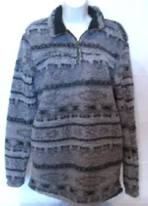Chaqueta Pullover Polar Grizzly Sherpa Talla Pequeña Gris y Negro 1/4 Cremallera - Imagen 1 de 6
