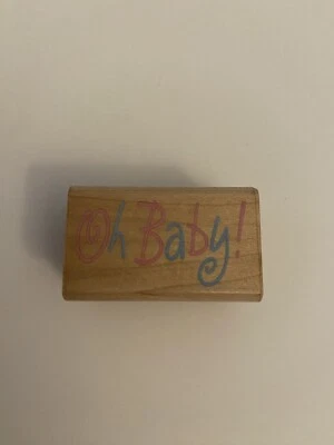 Estampida de goma A2395B ¡Oh bebé! Sello de goma montado en madera RS25 Foto 1 de 4