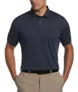 PGA Tour Men's Birdseye Textured Short-Sleeve Performance Polo Shirt, Peacoat, S - Picture 1 of 2
