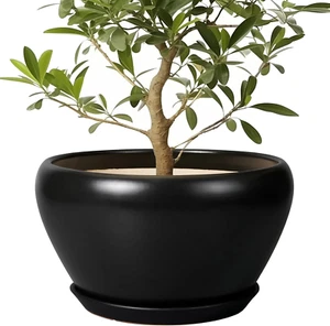 Ceramic Pot for Plants Large - 13 Inch Plant Pot Indoor with Drainage Hole and S - Picture 1 of 7