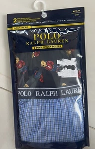 Polo Ralph Lauren Boys Medium (10-12) Woven Cotton Boxers Underwear 2 Pair - Picture 1 of 3