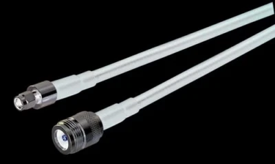 LMR-400 WHITE N Female to SMA Male Helium Times Microwave Coaxial Assembly - Image 1 of 4