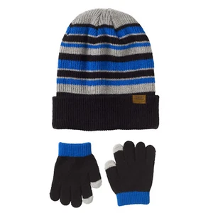 iXtreme Striped Jacquard Hat & Glove Set. Size: 8-18 - Picture 1 of 1
