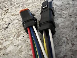 E008 Waterproof 14 AWG Assembled Deutsch 6 Pin Harness connector 6" wire Pigtail