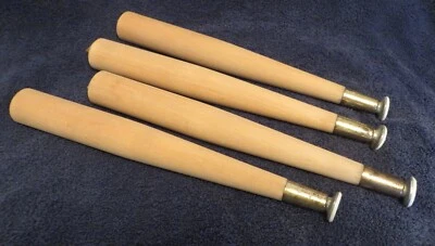 JUEGO DE 4 MUEBLES DE MADERA VINTAGE MODERNOS DE MEDIADOS DE SIGLO DE ABEDUL MACIZO PATAS CÓNICAS 14" Foto 1 de 4