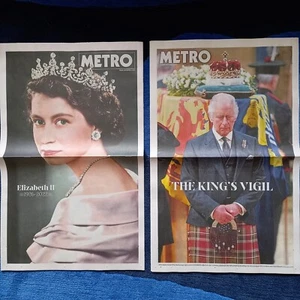 2 x METRO UK ZEITUNG QUEEN ELIZABETH DEATH 2022 - 9. und 13. SEPTEMBER 2022 - Bild 1 von 9