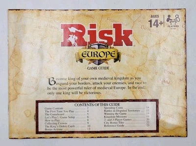 2015 Risk Europe Instructions Replacement Piece Parts  - Image 1 of 2