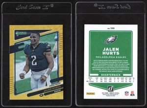 2021 Donruss JALEN HURTS Premium Stock Press Proof HOLO GOLD Image Variation 🏈 - Picture 1 of 3