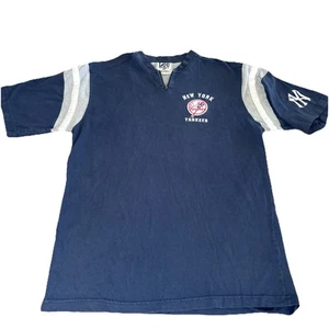 Vintage 90s Lee Sport New York Yankees 1/4 Zip Embroidered T-Shirt Men's Medium - Picture 1 of 7